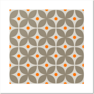 Geometric Pattern: Stylised Flower: Grey Posters and Art